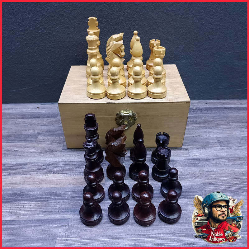 Original Wood Boxed Hand Crafted Wood Chess Set