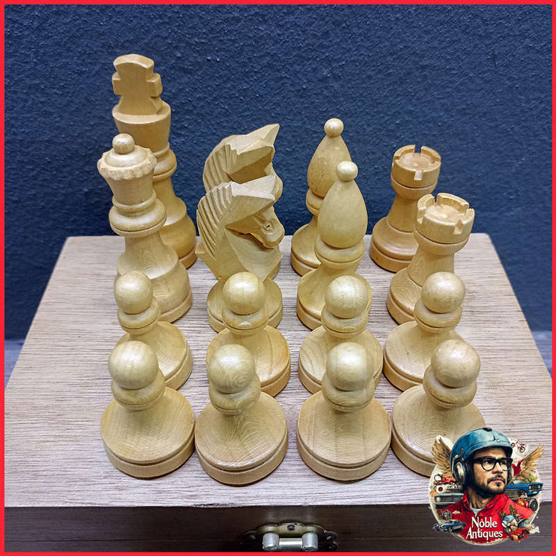 Original Wood Boxed Hand Crafted Wood Chess Set