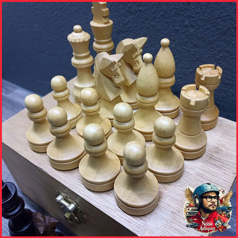 Original Wood Boxed Hand Crafted Wood Chess Set