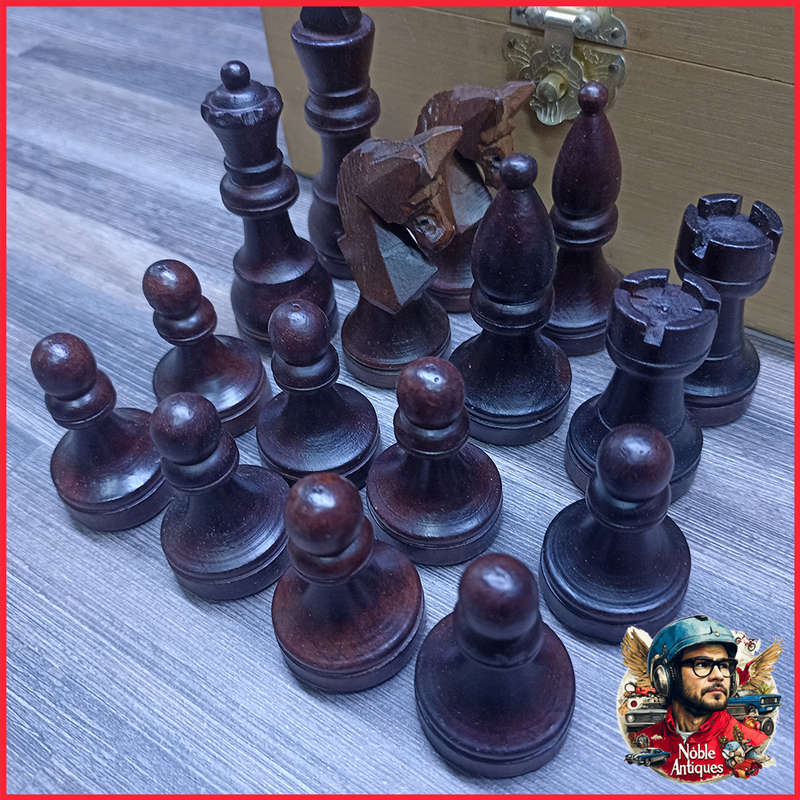 Original Wood Boxed Hand Crafted Wood Chess Set