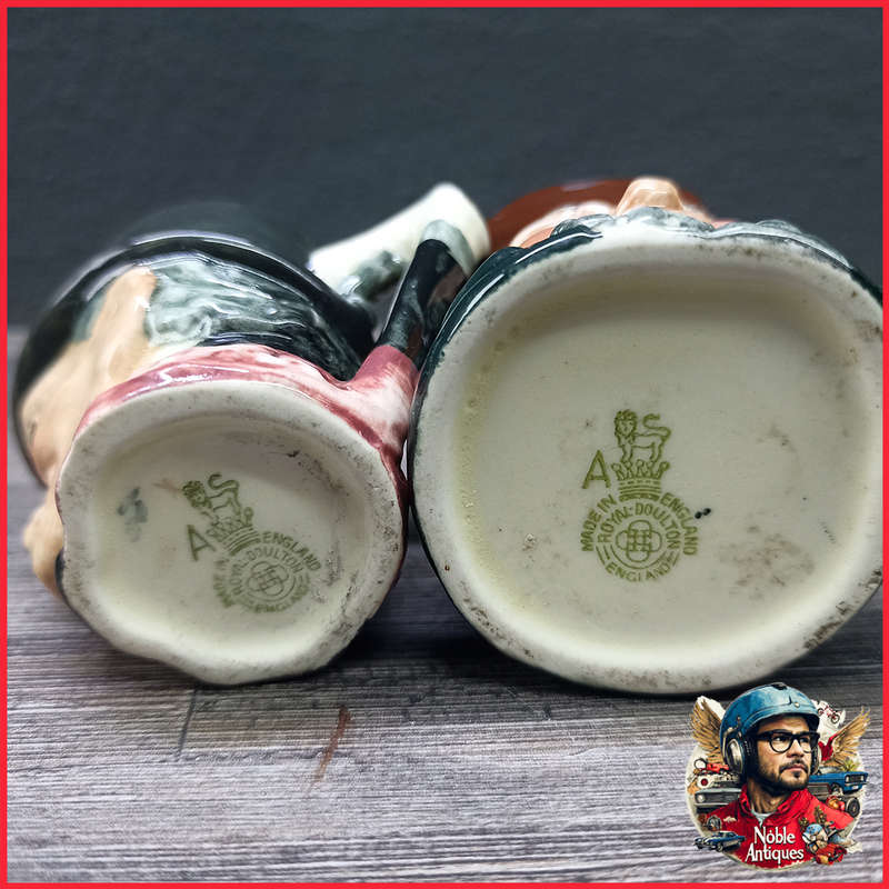 Original Royal Doulton Old Charley and John Peel  Small Toby Jugs