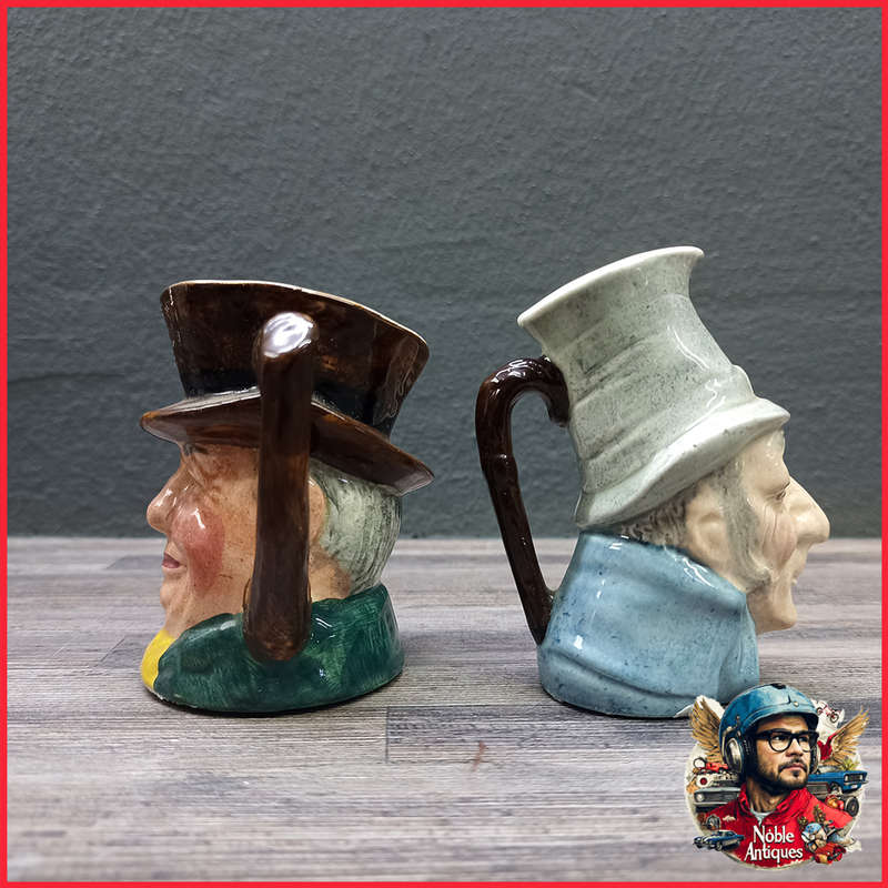Original English Hand Painted Porcelain  Small Toby Jugs