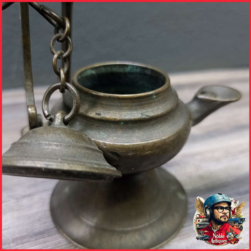 Vintage Bronze Oil Lamp