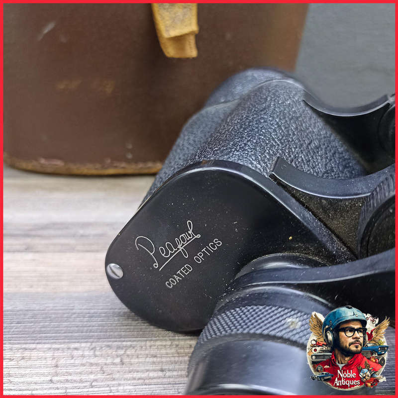 Vintage Leather Cased 12 X 50 Binoculars Fantastic Condition