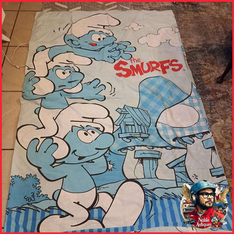 Original Vintage 80s Peyo Smurf Bedding