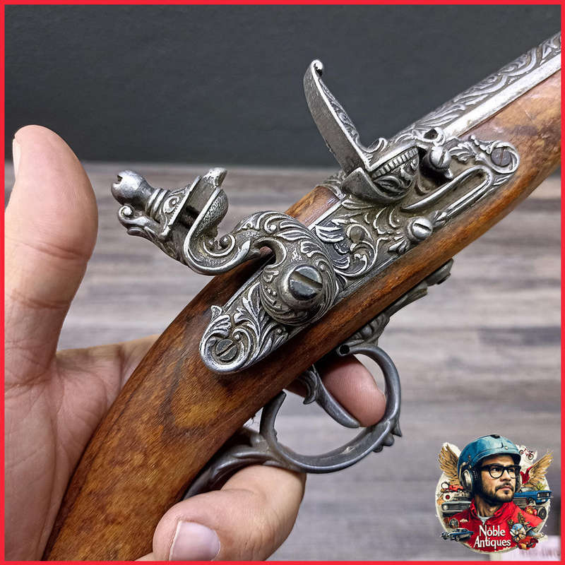 Flintlock Replica Gun with Ornate Antique Finish