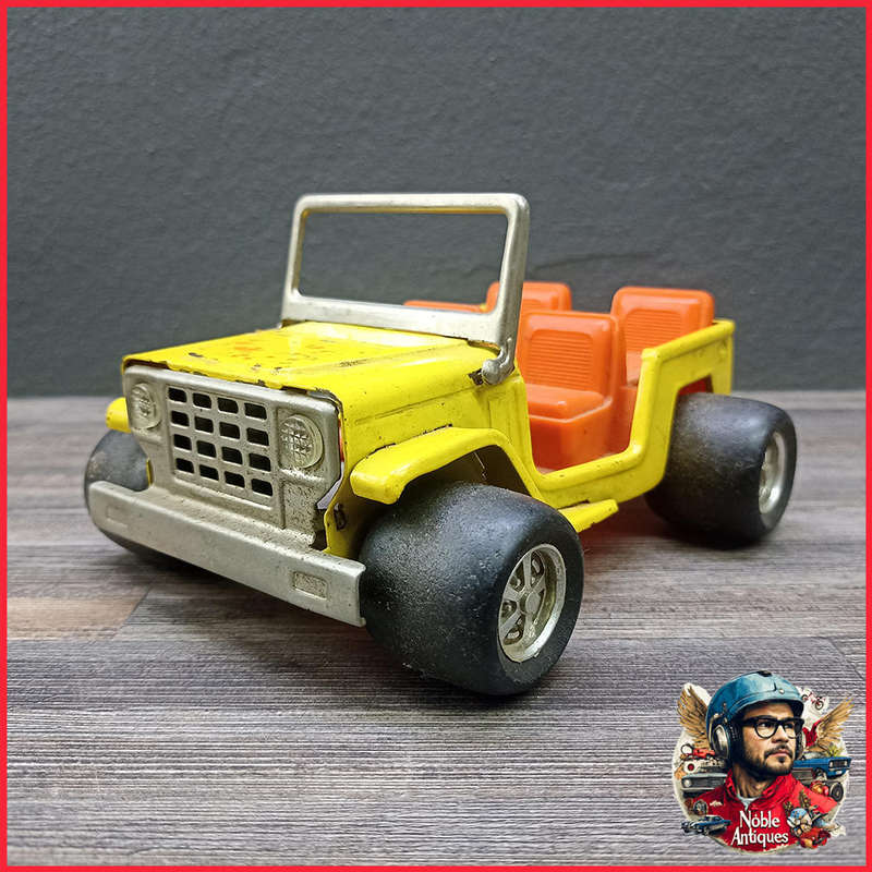 Vintage 1970s BUDDY L Yellow Jeep - Pressed Steel JAPAN