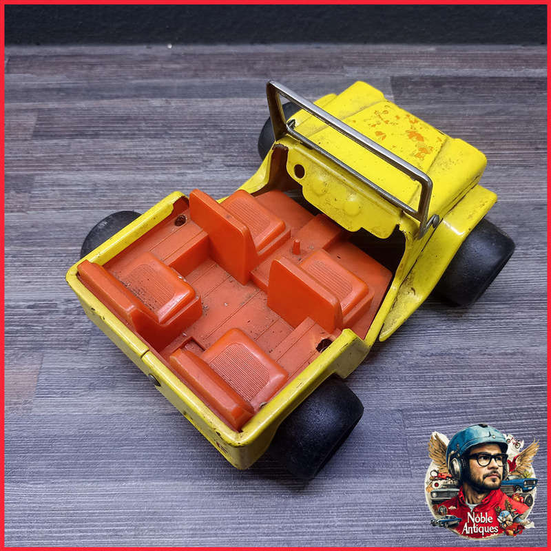 Vintage 1970s BUDDY L Yellow Jeep - Pressed Steel JAPAN