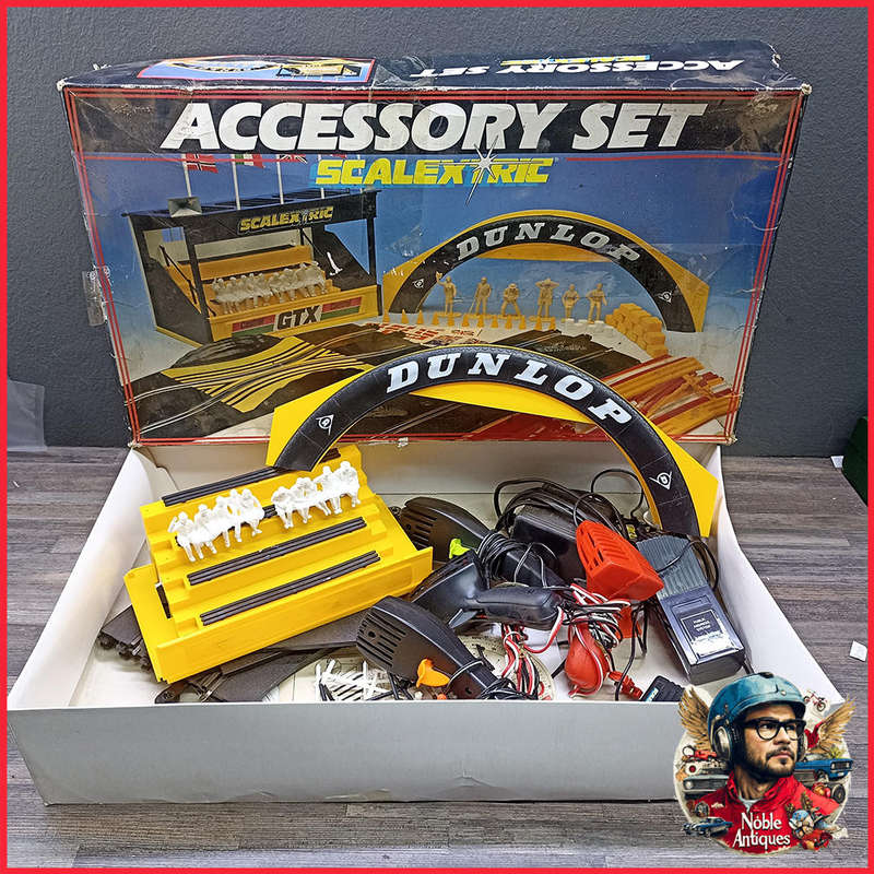 Boxed 1980s Scalextric Le Mans 24hr Set & Scalextric Accessory Set