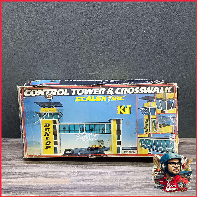 Boxed 1980s Very Rare Scalextric C234 Control Tower And Crosswalk