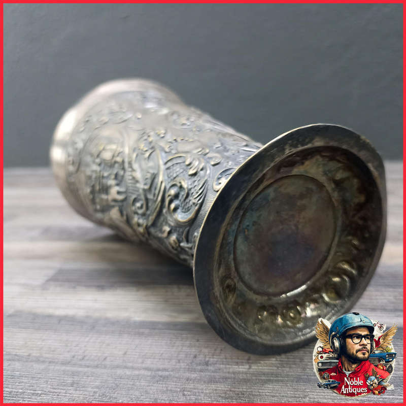 Highly Decorative Antique Zinnbecher, or pewter beaker