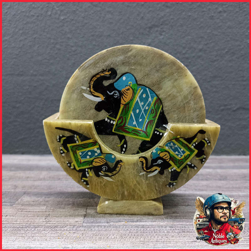 Kaushal Creation Marble Stone Coaster Set