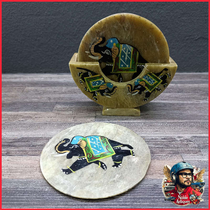 Kaushal Creation Marble Stone Coaster Set