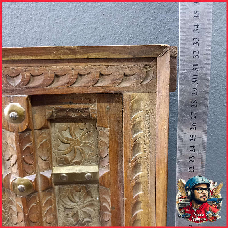 Hand Engraved Design Wooden Wall Panel Indian Rajasthani Style Jharokha