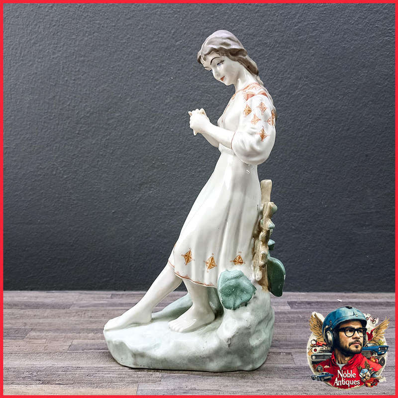 Girl Divination on Chamomile Soviet Porcelain Figurine 1970s