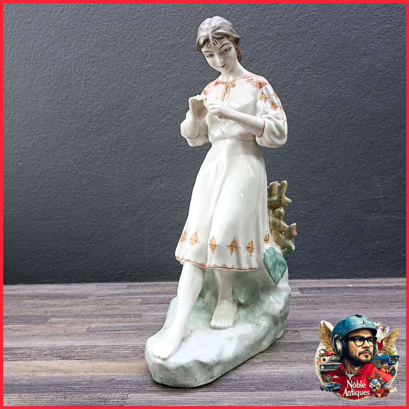 Girl Divination on Chamomile Soviet Porcelain Figurine 1970s