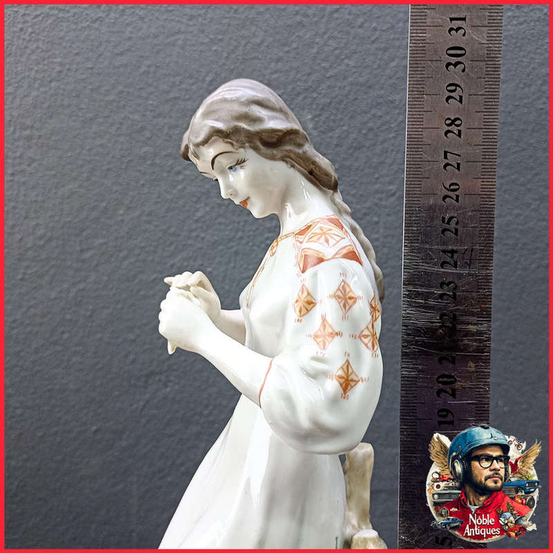 Girl Divination on Chamomile Soviet Porcelain Figurine 1970s