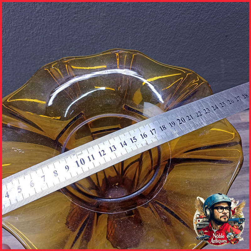 Vintage  1930s Art Deco amber glass vase  by Josef Inwald Denmark
