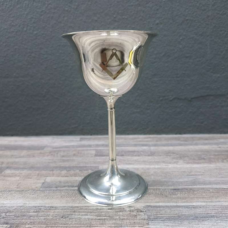 Vintage silver-plated Masonic goblet