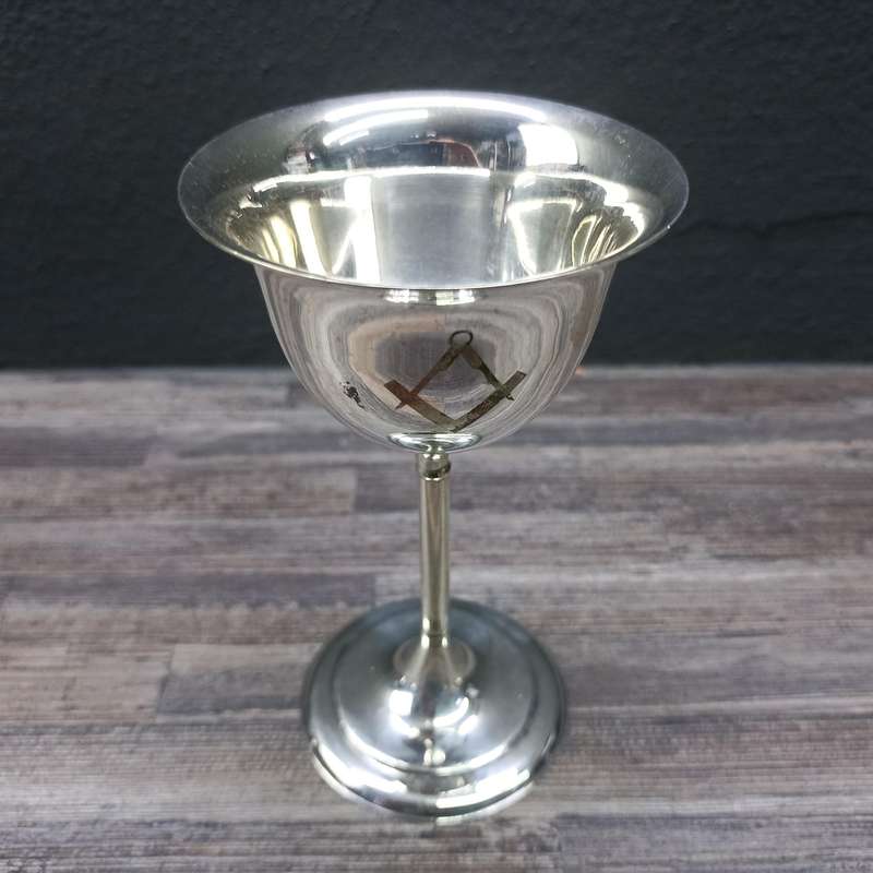 Vintage silver-plated Masonic goblet
