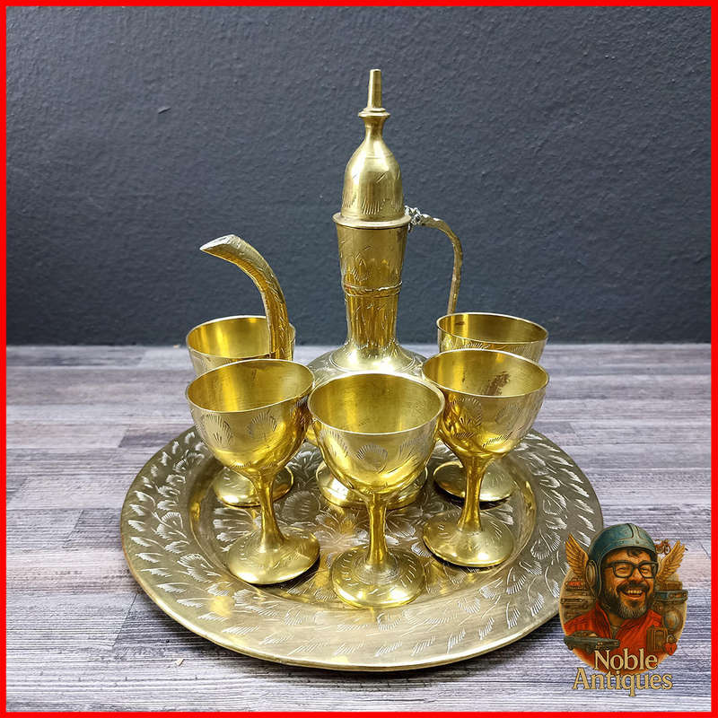 Vintage brass Ottoman-style Mini tea or coffee set