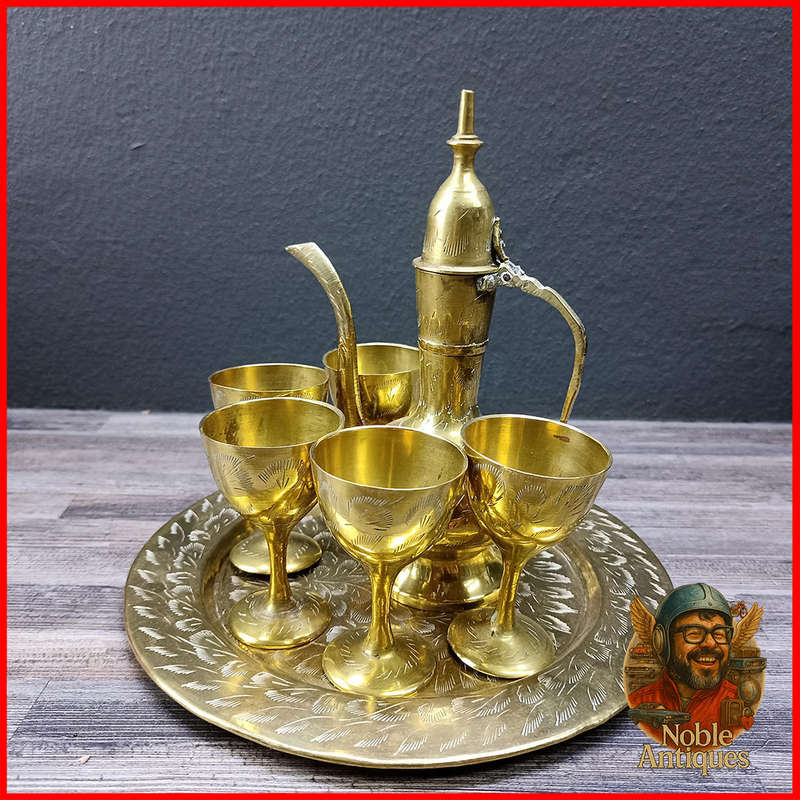 Vintage brass Ottoman-style Mini tea or coffee set