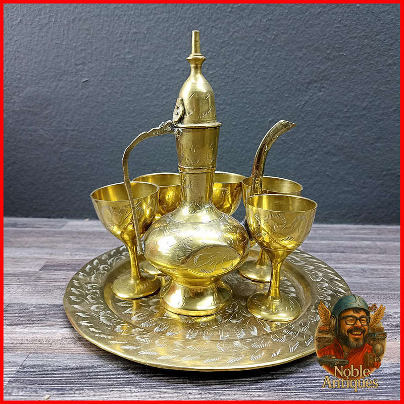 Vintage brass Ottoman-style Mini tea or coffee set
