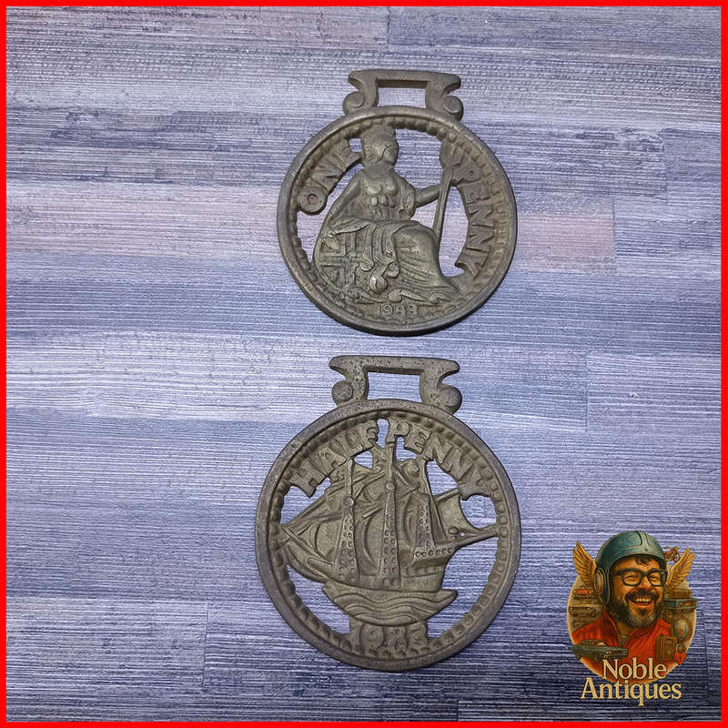 Vintage Horse Brass One Penny Britannia 1983