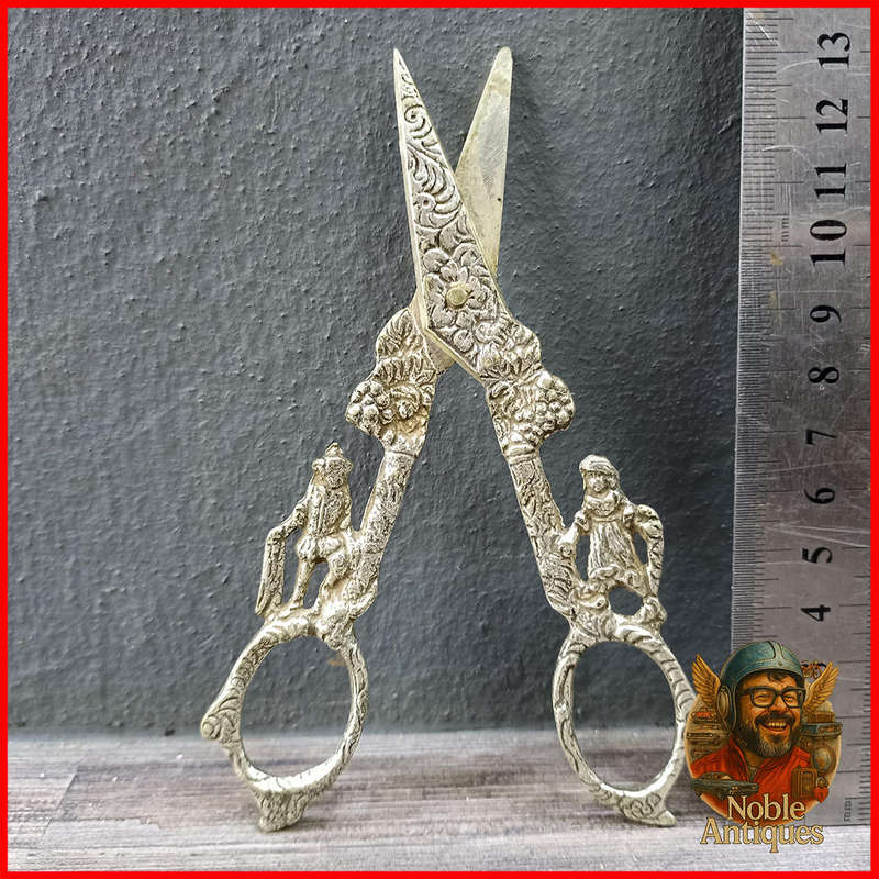 Antique Silver Plated Grape Scissors Victorian 1837 to 1901
