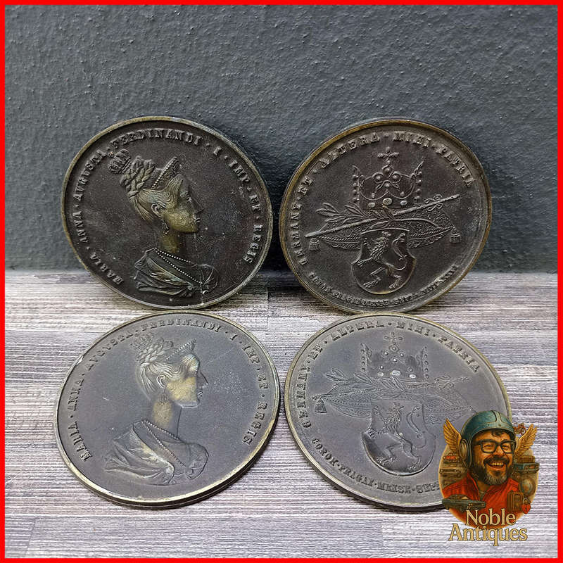 4 Large Bronze replica of the 1836 Coronation of Maria Anna Augusta & Ferdinand