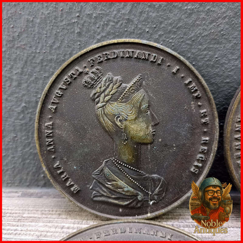 4 Large Bronze replica of the 1836 Coronation of Maria Anna Augusta & Ferdinand