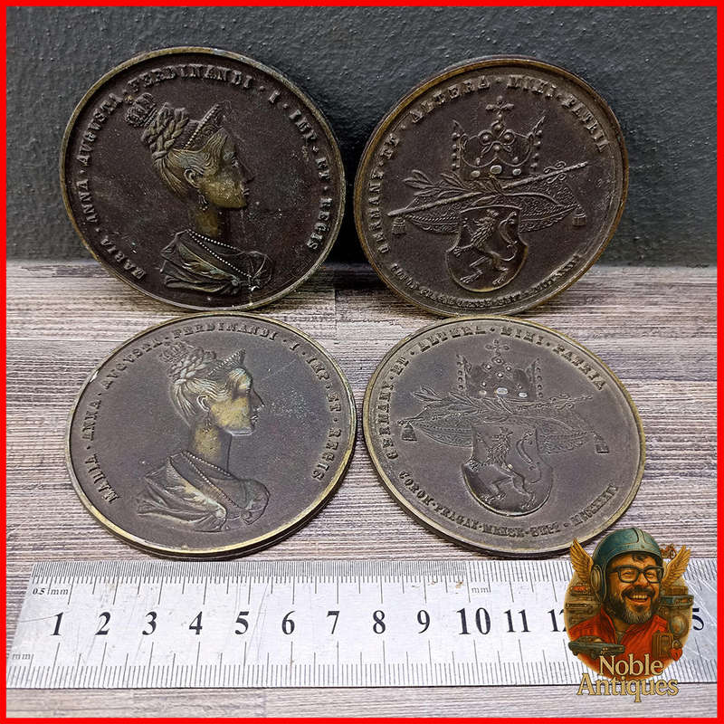 4 Large Bronze replica of the 1836 Coronation of Maria Anna Augusta & Ferdinand