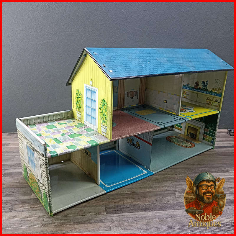 LARGE 1950's Vintage Marx Toys Tin Litho Dollhouse