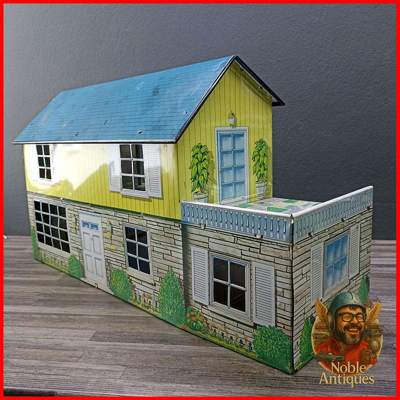 LARGE 1950's Vintage Marx Toys Tin Litho Dollhouse
