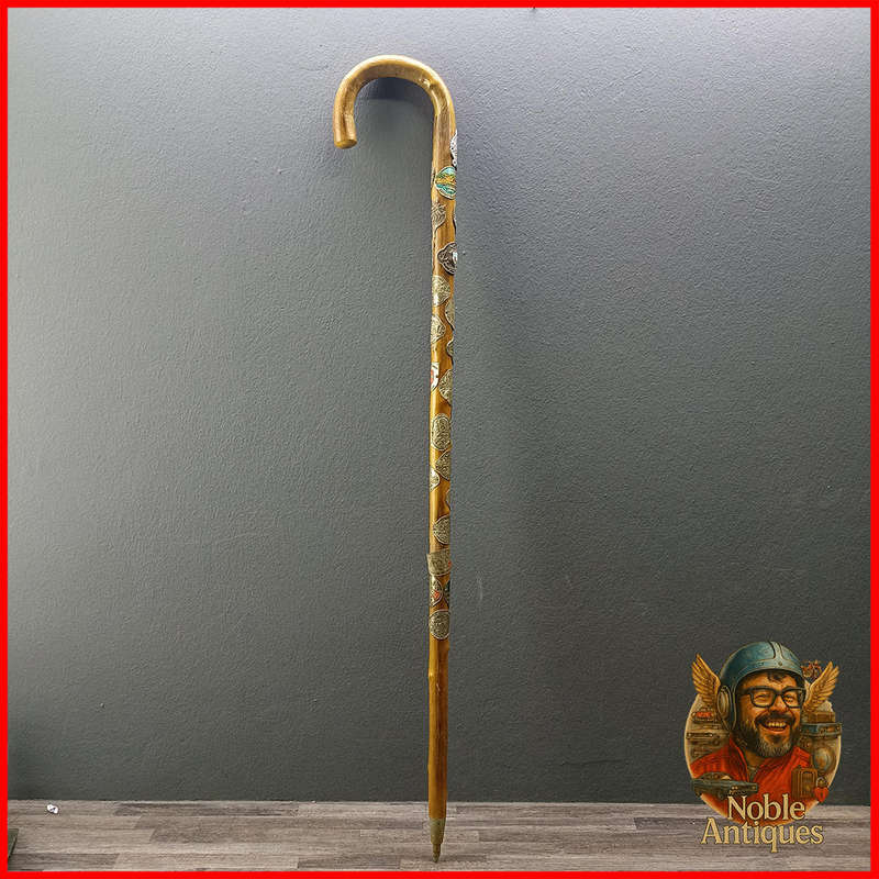Vintage German Walking Stick or Memory stick, likely 19th or early 20th century (K1)
