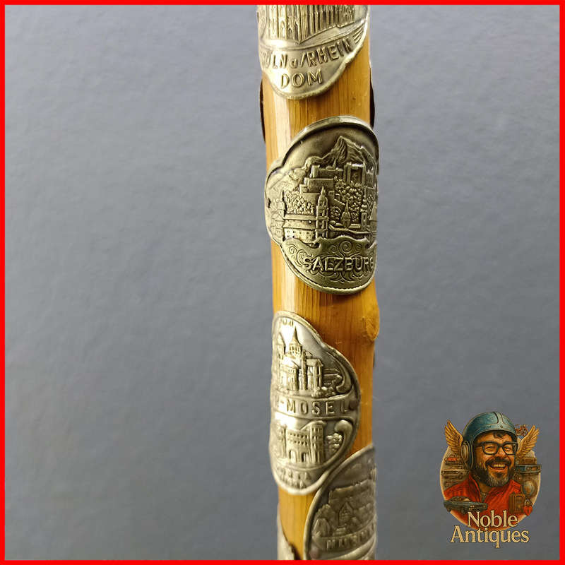 Vintage German Walking Stick or Memory stick, likely 19th or early 20th century (K1)