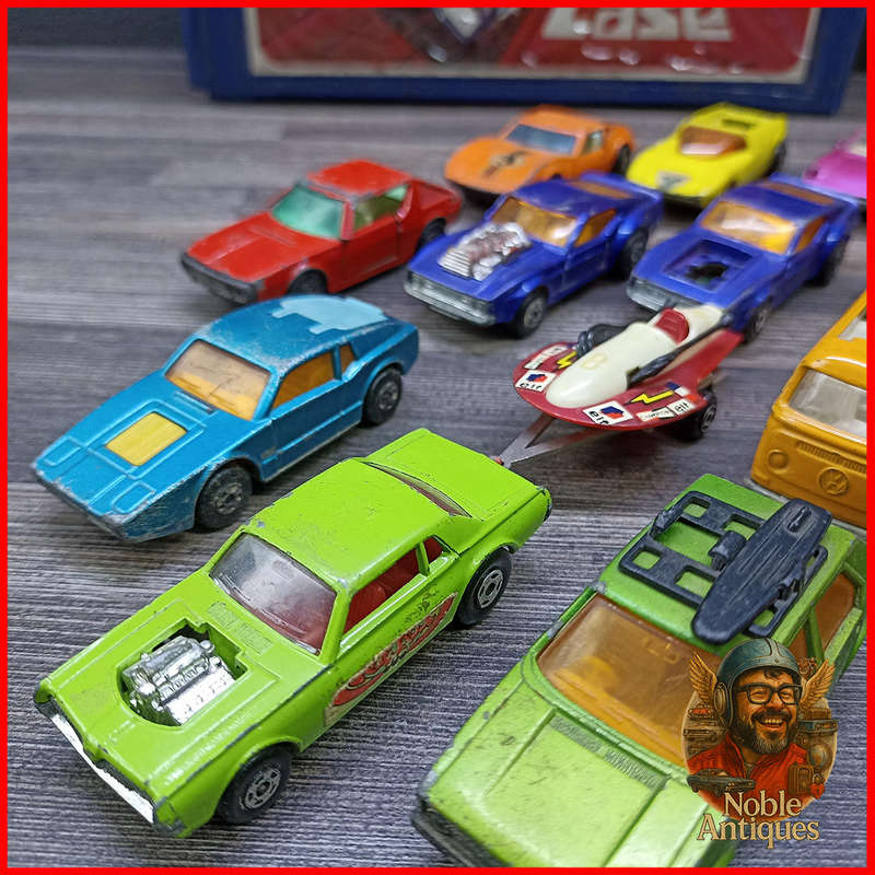 Vintage 1970s Matchbox Superfast die-cast cars and a Matchbox Carry Case Collection