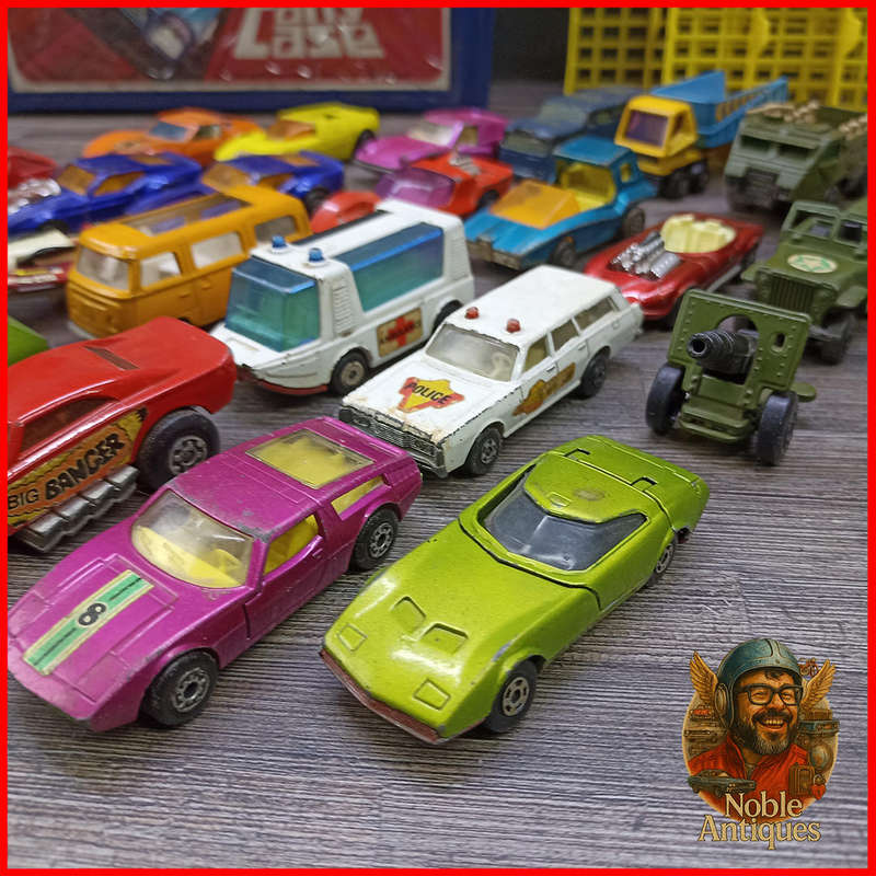 Vintage 1970s Matchbox Superfast die-cast cars and a Matchbox Carry Case Collection