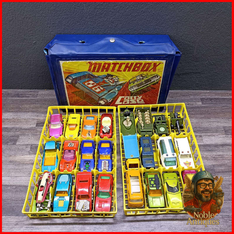 Vintage 1970s Matchbox Superfast die-cast cars and a Matchbox Carry Case Collection
