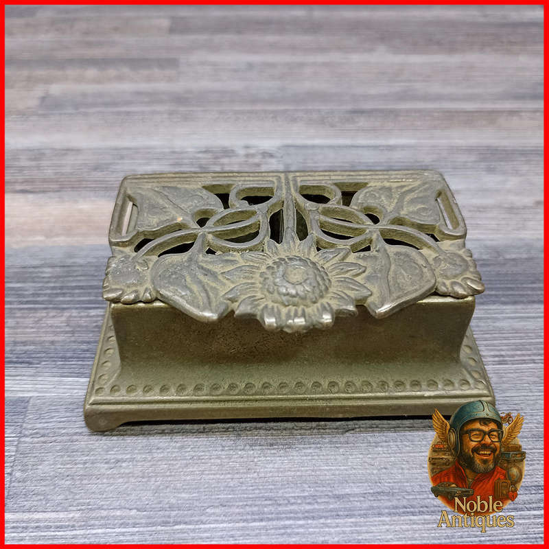 Vintage 1920's Art Nouveau Brass stamp box