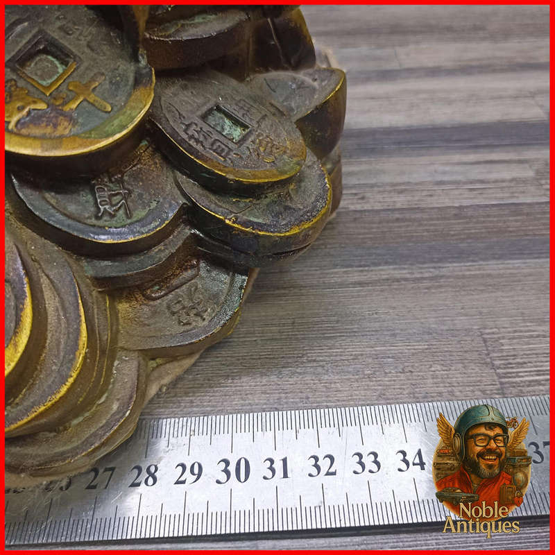 MASSIVE Chinese Three Legged Golden Applied Bronze Money Toad 5kg