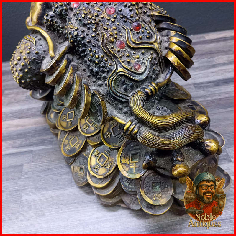 MASSIVE Chinese Three Legged Golden Applied Bronze Money Toad 5kg
