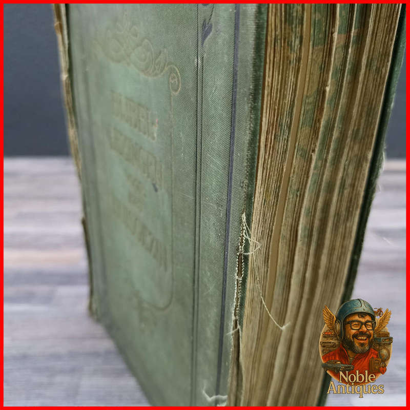 Antique Green Cloth Dutch Bible