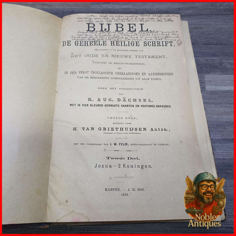 1894 Antique Family DUTCH BIBLE, BYBEL