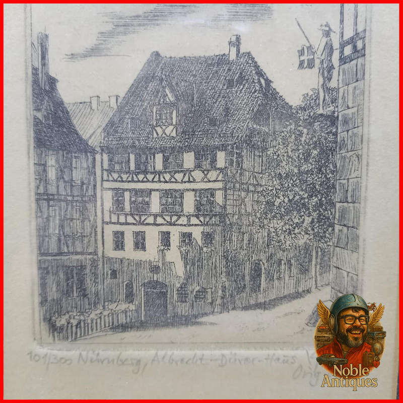 Numbered and Signed Etching Nürnberg, Albrecht Dürer Haus 101/300