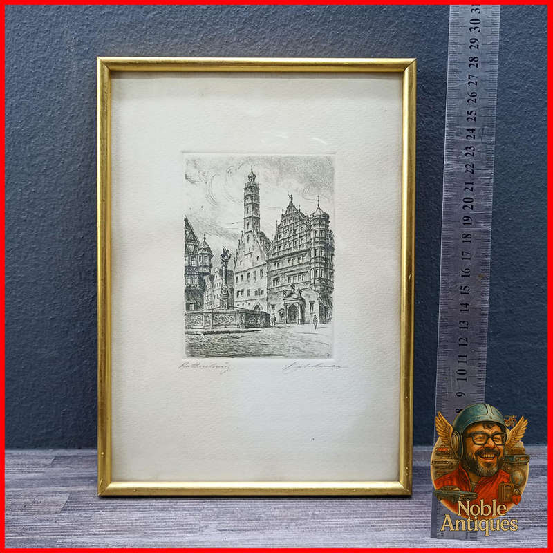 Signed Etching Rothenburg