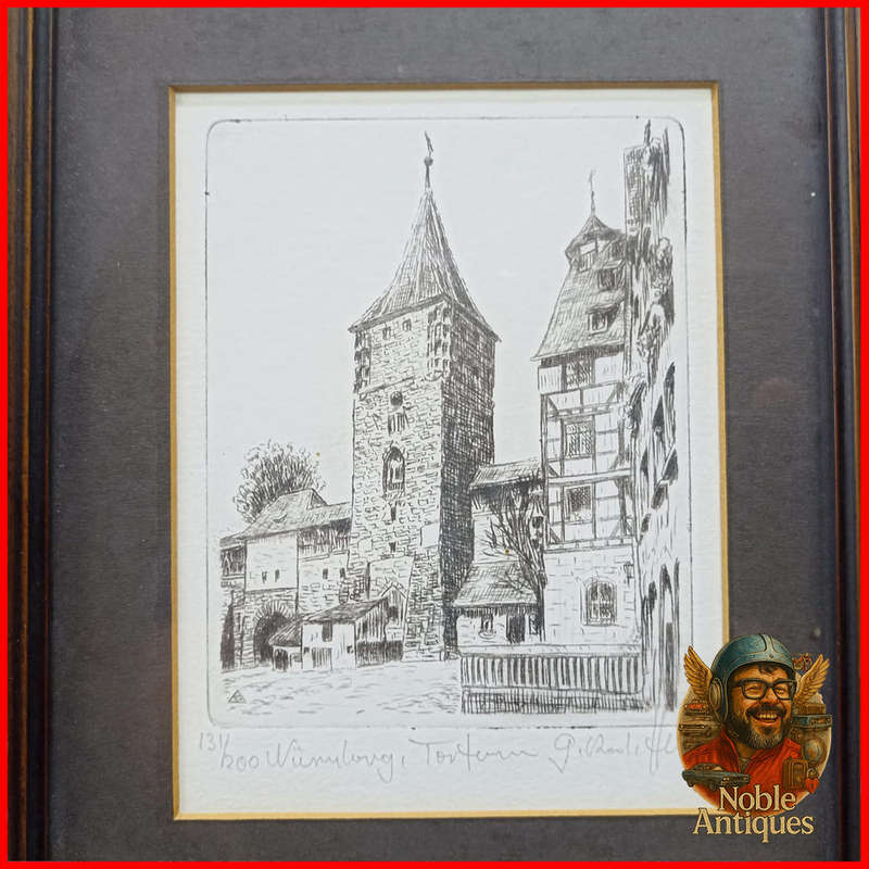 Numbered and Signed Etching Nürnberg Torturm 131/200