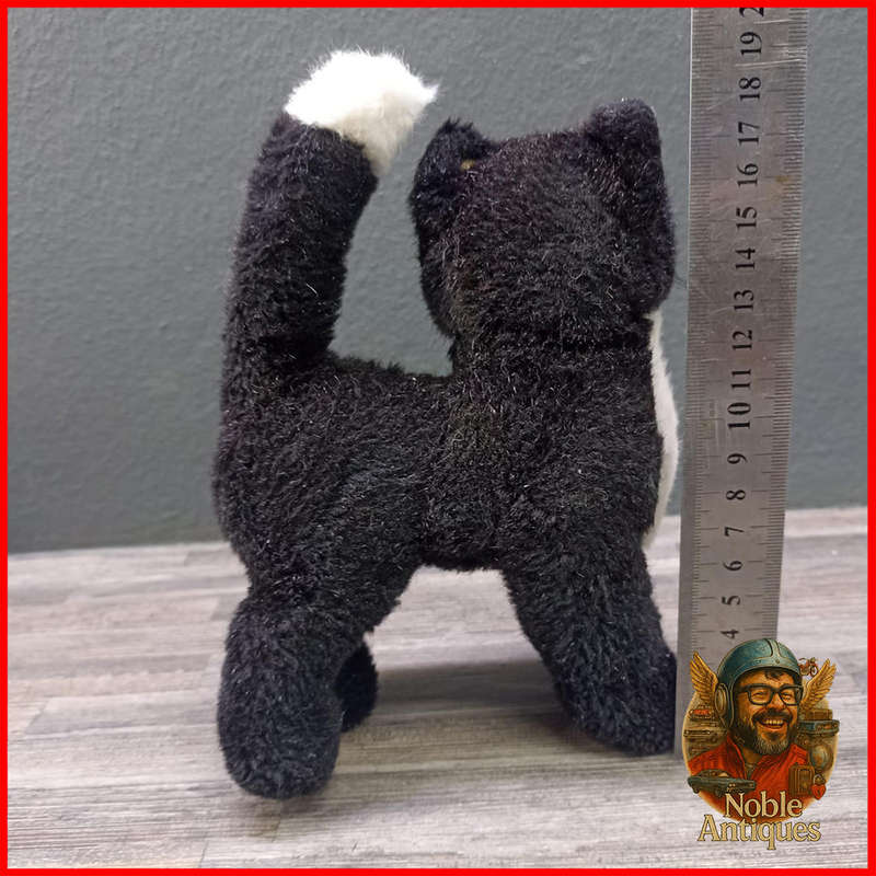Vintage 1970s German Steiff Dossy Black & white Cat
