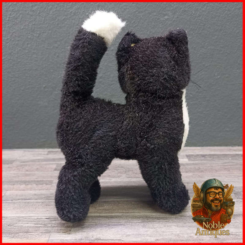 Vintage 1970s German Steiff Dossy Black & white Cat