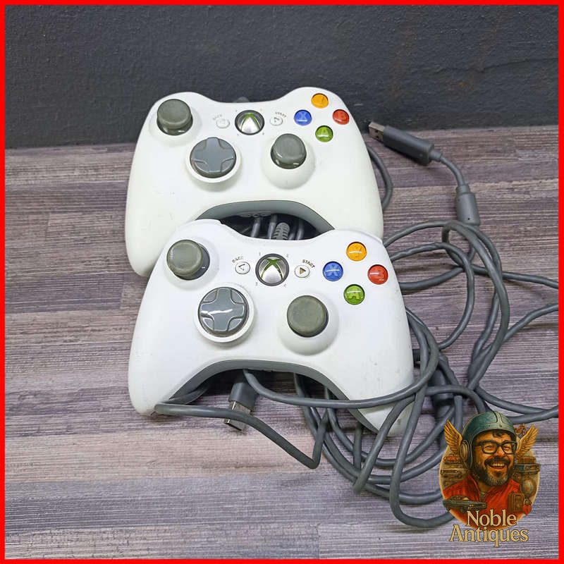 Two wired Xbox 360 controllers